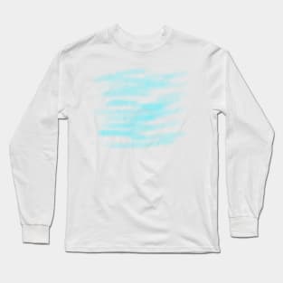 Sky blue watercolor abstract art design Long Sleeve T-Shirt